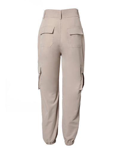 High Waist Pocket Design Cargo Pants