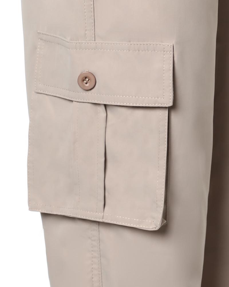 High Waist Pocket Design Cargo Pants