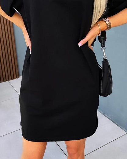 O neck Half Sleeve Casual Dress