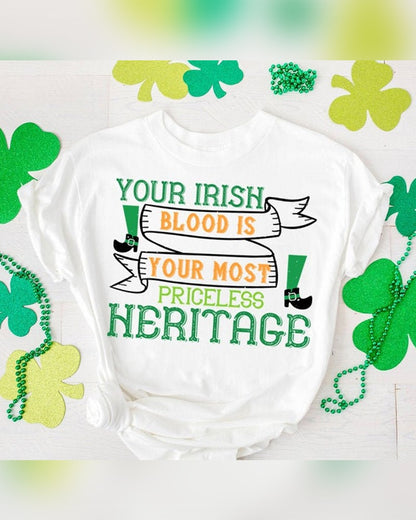 St. Patrick's Day Cartoon Letter Print Short Sleeve T shirt