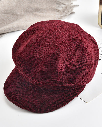 Vintage Winter Warm Peaked Cap