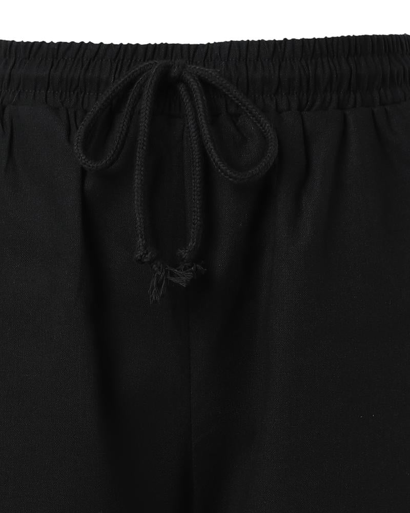 Pocket Design Drawstring Pants
