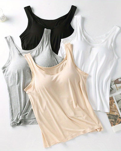 Soft Comfy Stretch Padded Tank Top