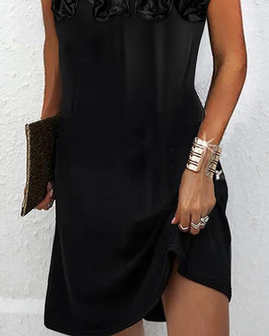 Rhinestone Decor Sleeveless Casual Dress