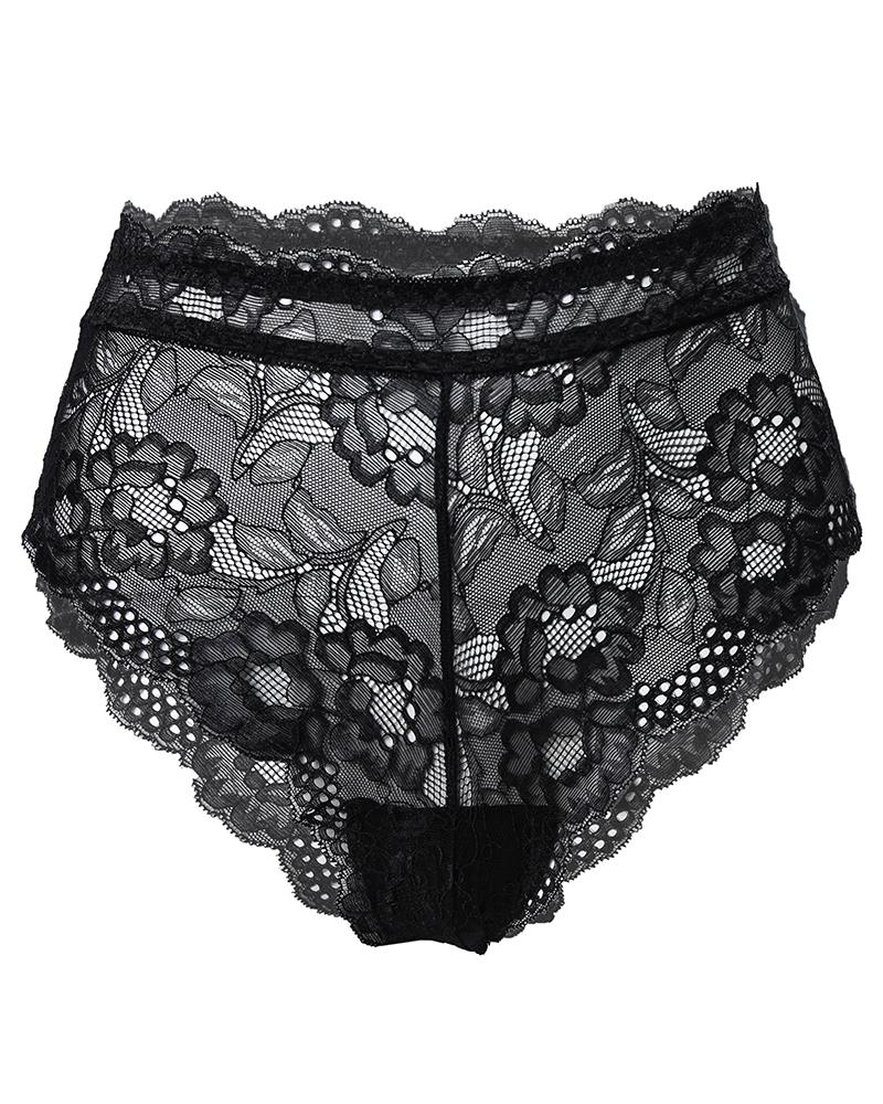 Criss Cross Scallop Trim Lace Panty