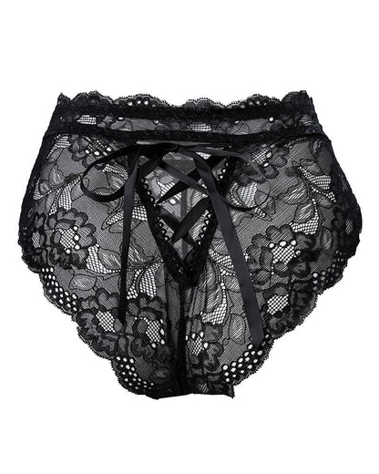 Criss Cross Scallop Trim Lace Panty