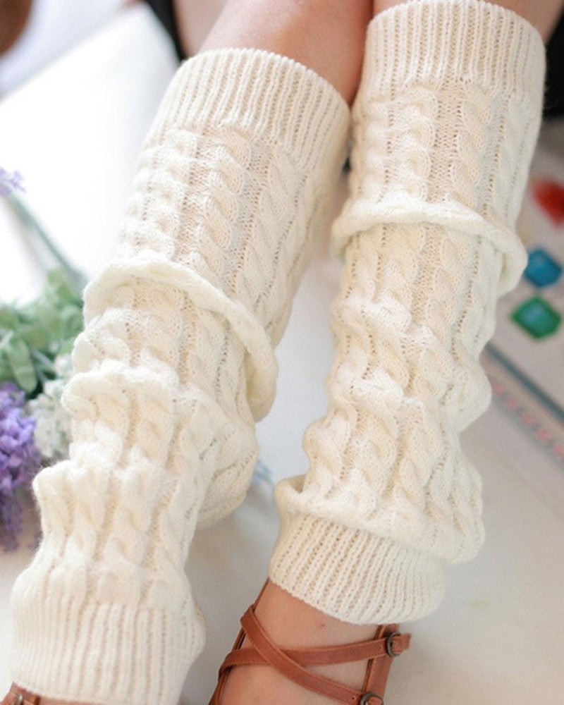 1Pair Cable Knit Leg Warmers