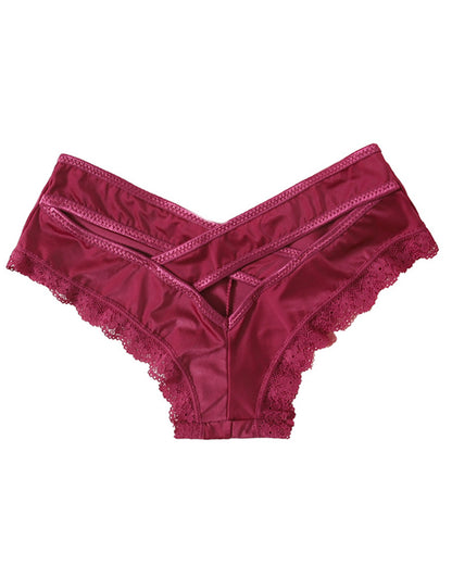 Criss Cross Lace Trim Seamless Panty