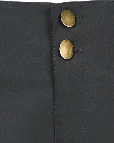 Buttoned Pocket Detail High Waist Cuffed Pants
