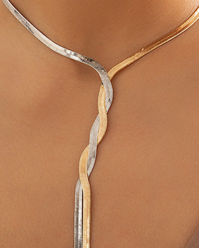 1pc Snake Herringbone Tassel Minimalist Necklace