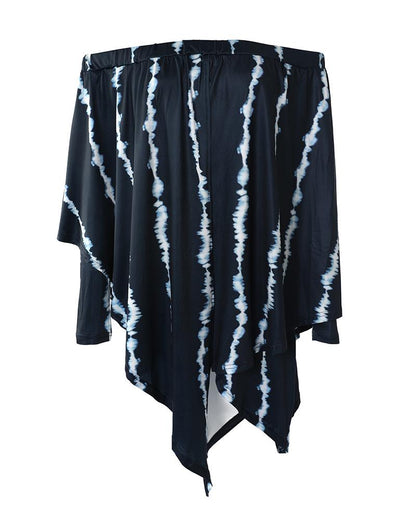 Tie Dye Print Off Shoulder Asymmetrical Top