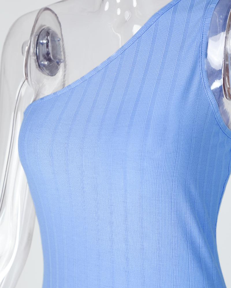 Halterneck Side Split Maxi Dress
