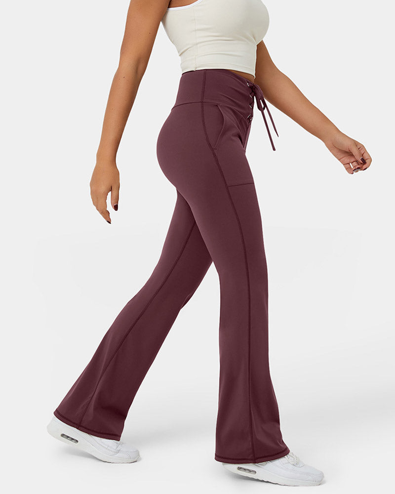 Lace up Quick Dry Active Flared Pants