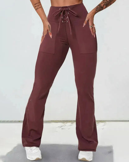 Lace up Quick Dry Active Flared Pants