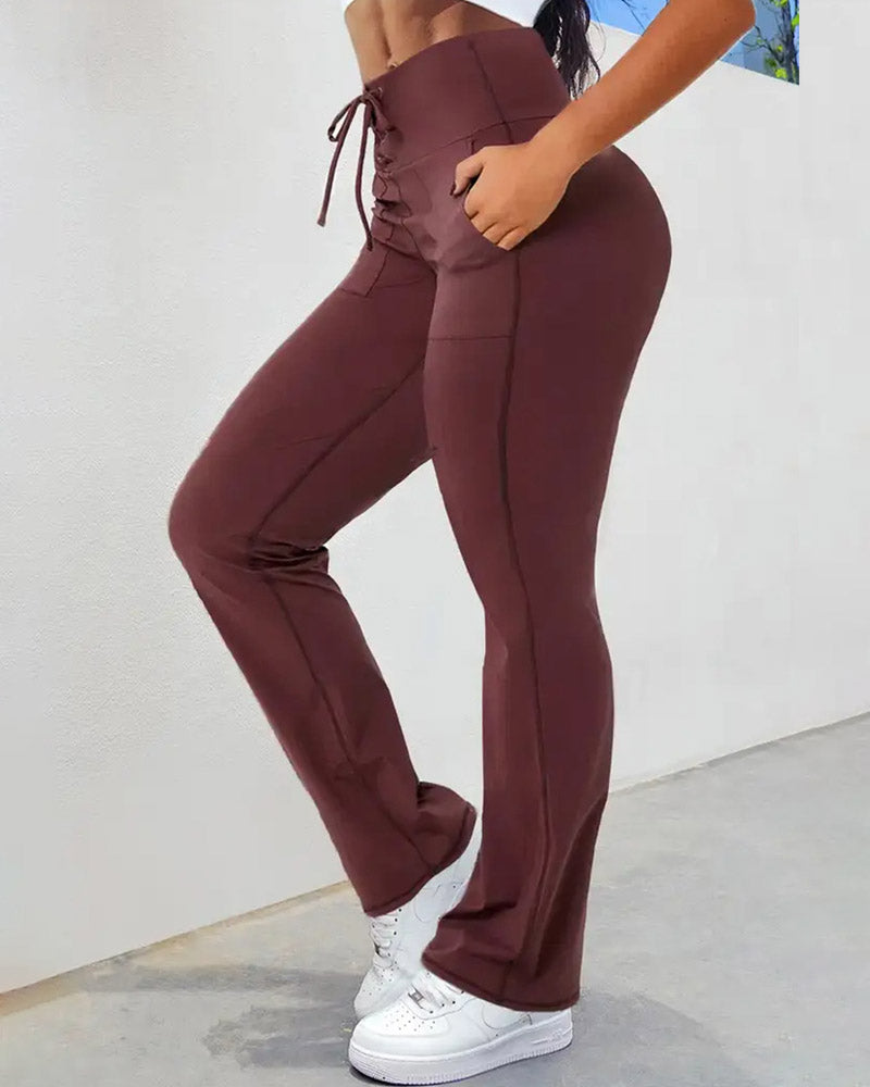 Lace up Quick Dry Active Flared Pants