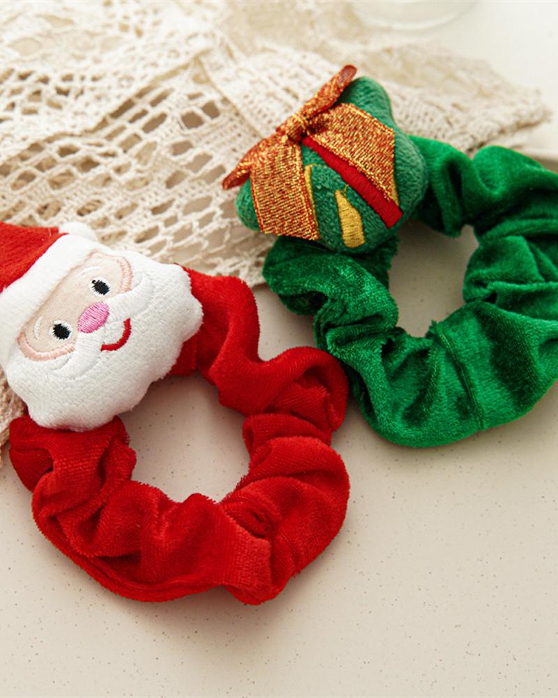 1pc Christmas Tree Santa Claus Decor Scrunchie