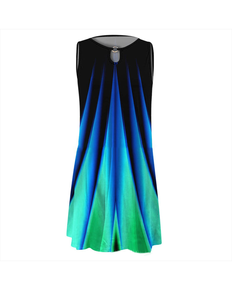 Ombre O Ring Sleeveless Casual Dress