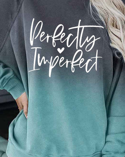 Ombre Letter Print Raglan Sleeve Sweatshirt