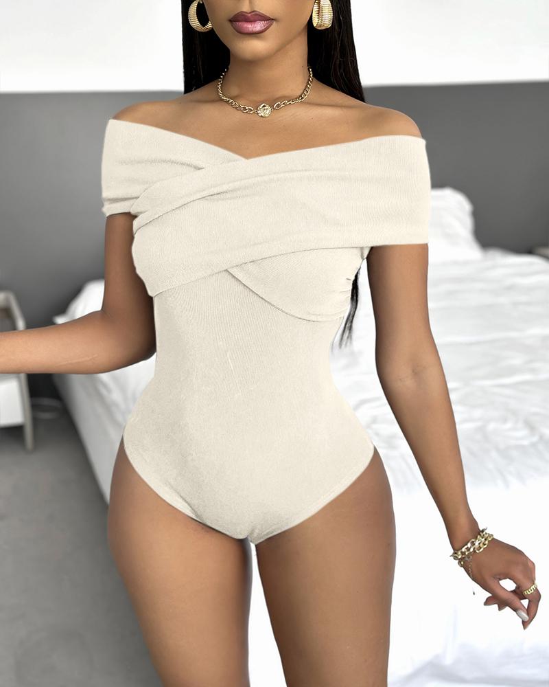 Off Shoulder Ruched Bodysuit