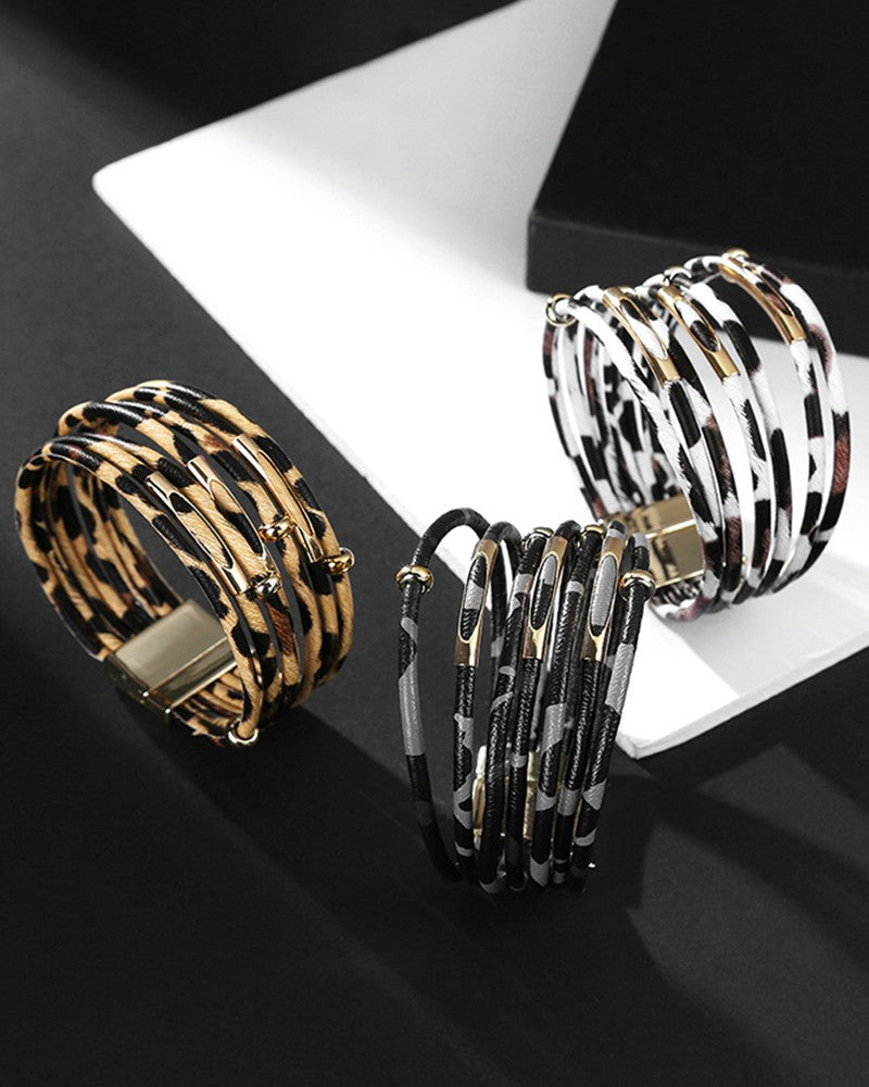 1pc Leopard Multi Layer Magnet Bracelet