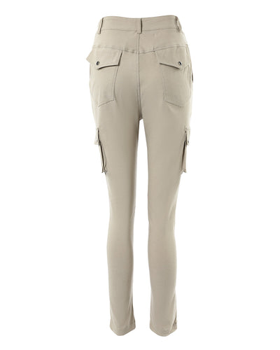 Plain Pocket Design Skinny Pants