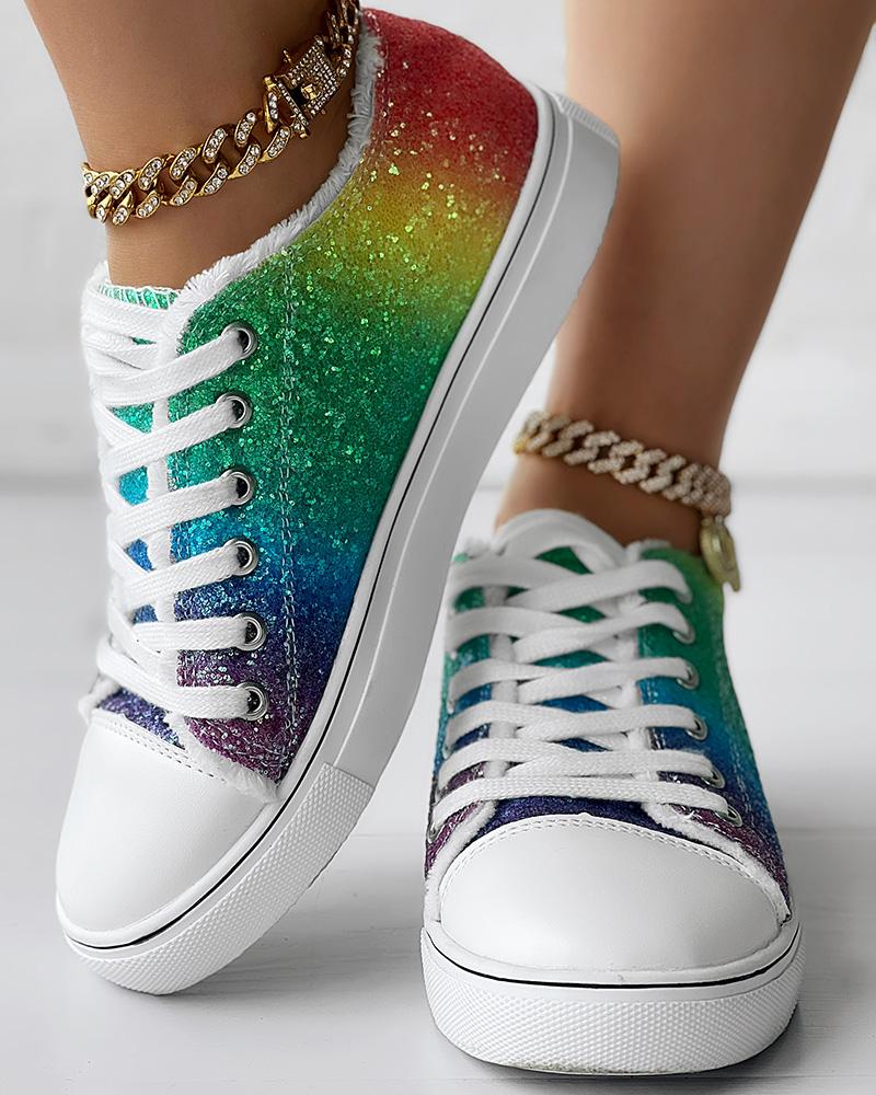 Cinco De Mayo Ombre Raw Hem Canvas Sneakers