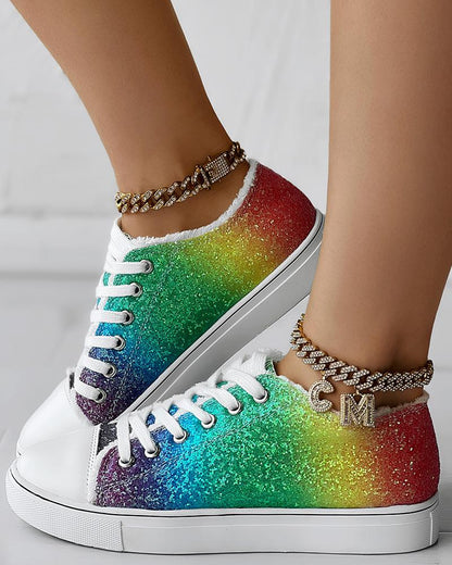 Cinco De Mayo Ombre Raw Hem Canvas Sneakers