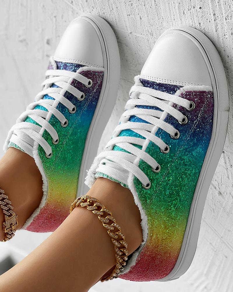 Cinco De Mayo Ombre Raw Hem Canvas Sneakers