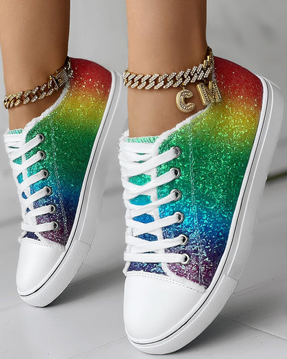 Cinco De Mayo Ombre Raw Hem Canvas Sneakers