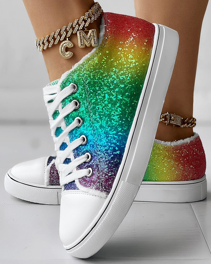 Cinco De Mayo Ombre Raw Hem Canvas Sneakers