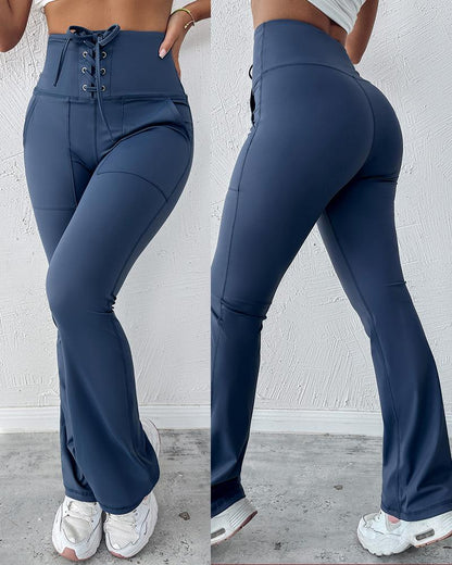 Lace up Quick Dry Active Flared Pants