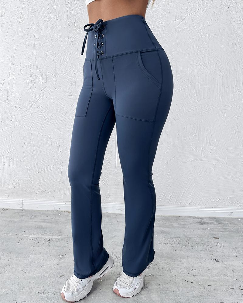 Lace up Quick Dry Active Flared Pants