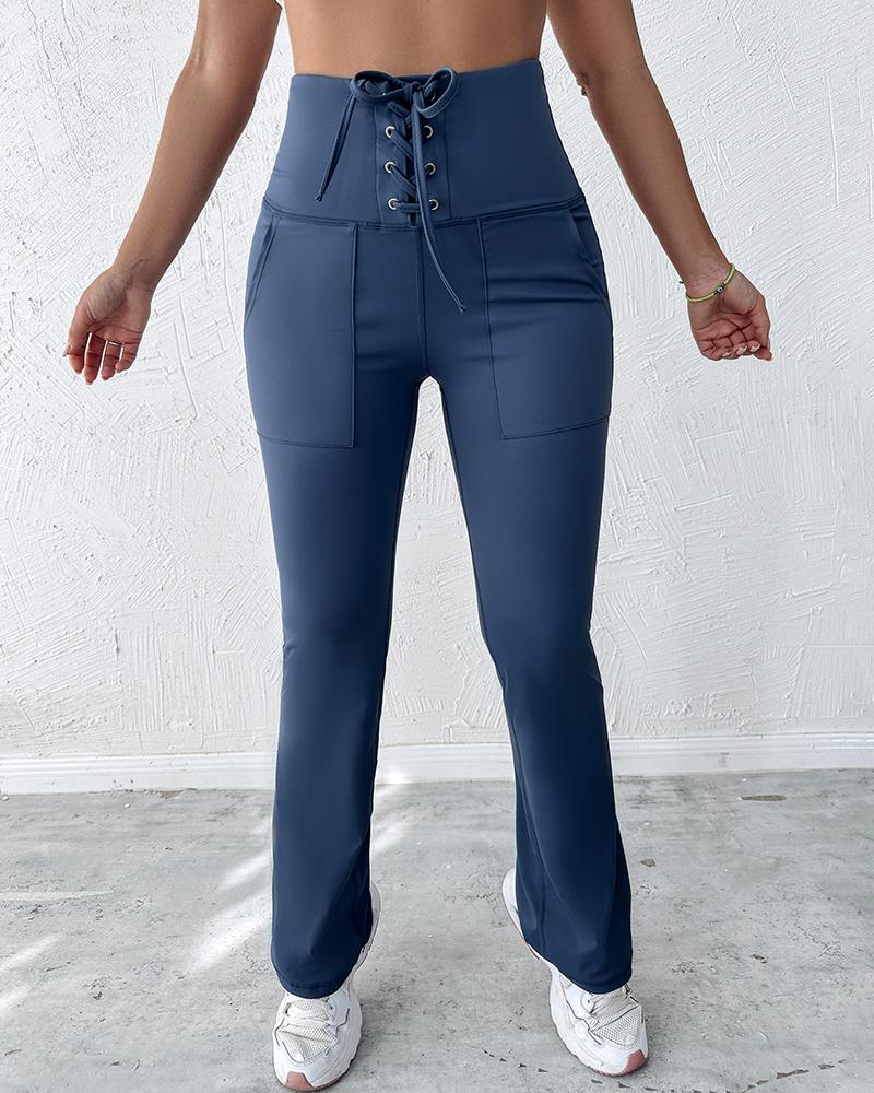 Lace up Quick Dry Active Flared Pants