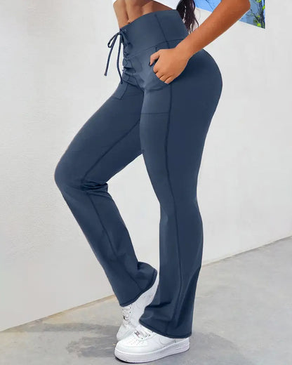 Lace up Quick Dry Active Flared Pants