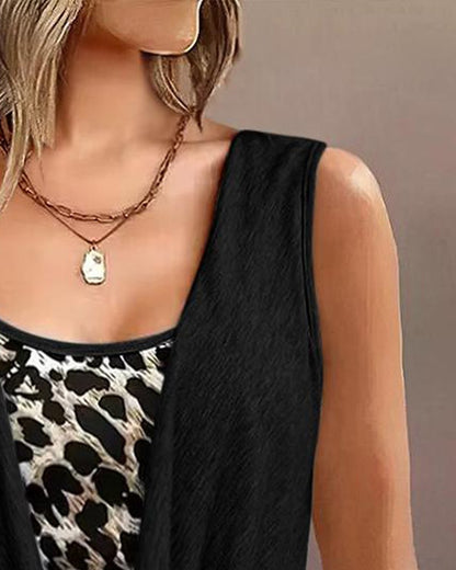 Leopard Print Ruched Tank Top