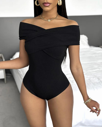 Off Shoulder Ruched Bodysuit