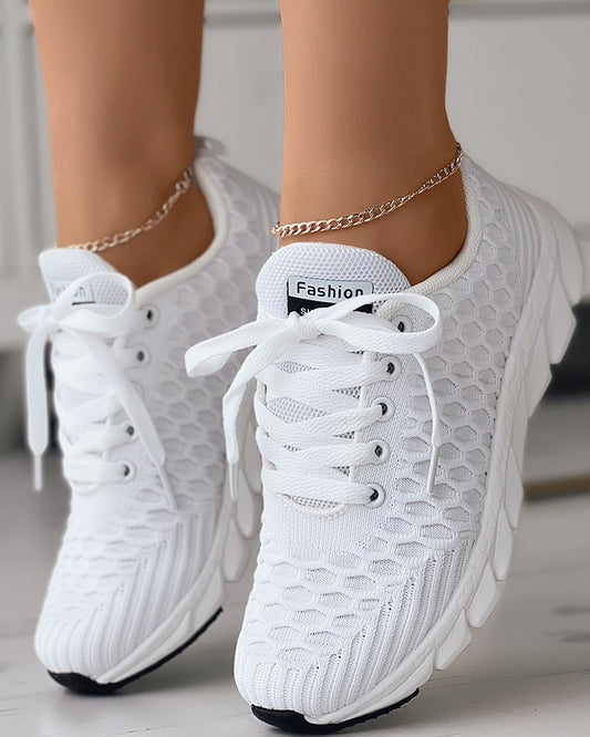 Bubble Textured Lace up Sneakers