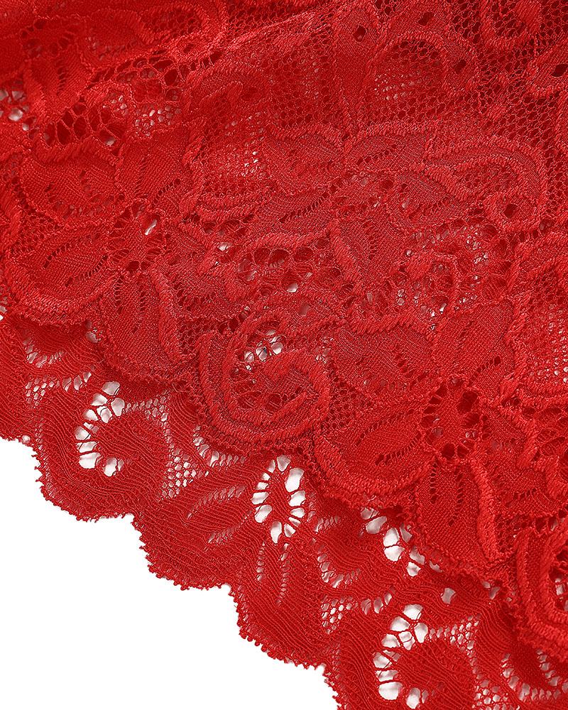Eyelash Crochet Lace Cutout Teddy With Mask